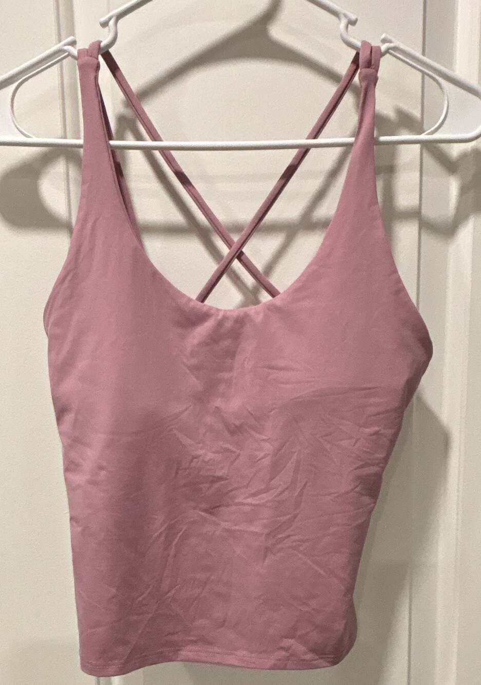 Montiel Activewear Pink Criss Cross Back Athletic Yoga Tank Top M (8-10)